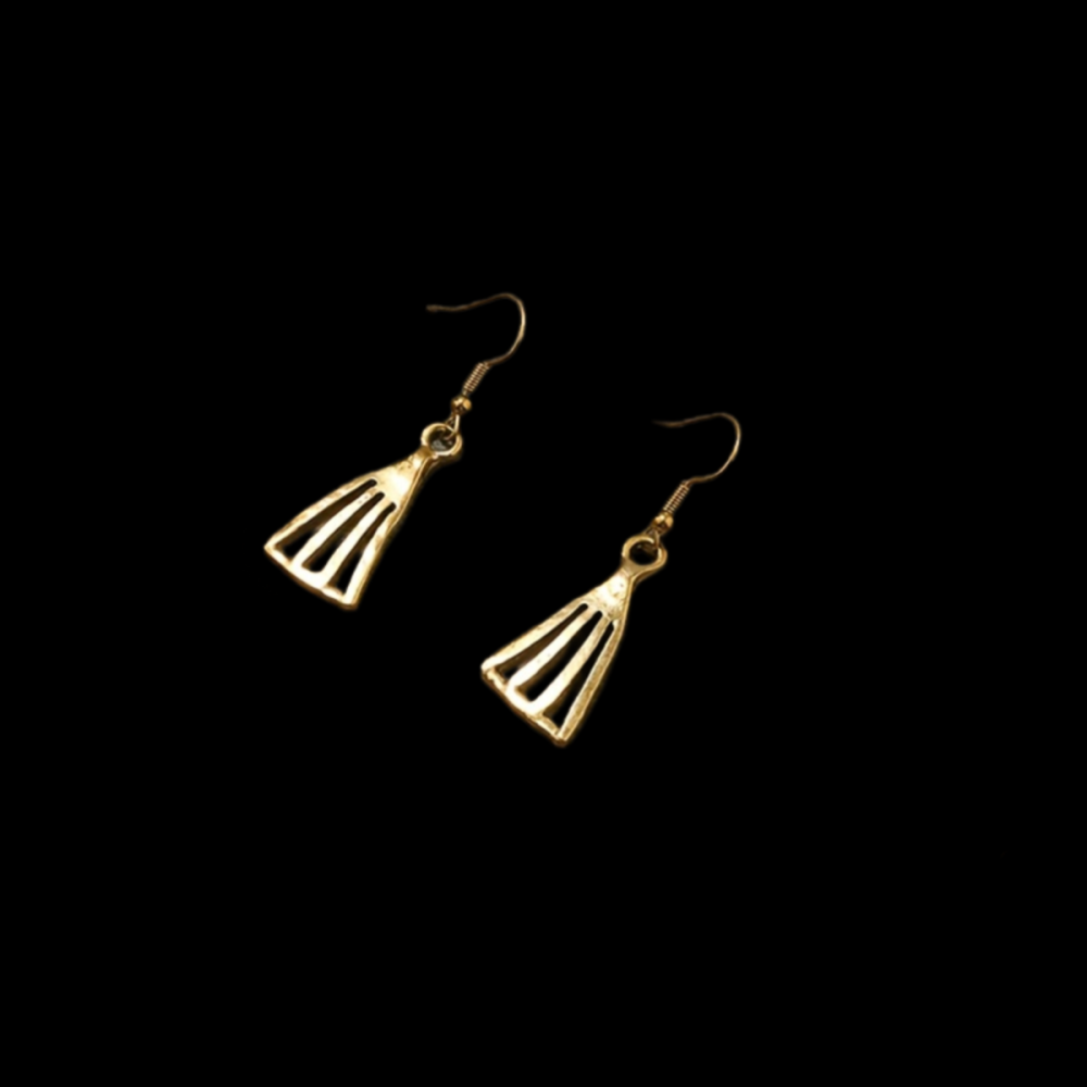 Vintage Earrings and Necklace Jewelry Set Geometric Design Golden Party Accessories