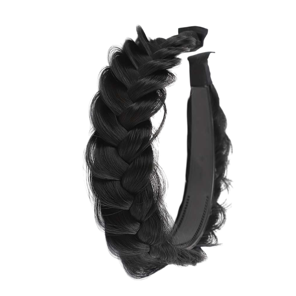 Elegant Handmade Fishbone Braided Headband Non Slip Matte Silk