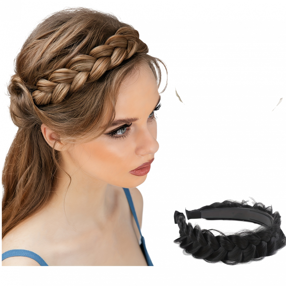 Elegant Handmade Fishbone Braided Headband Non Slip Matte Silk