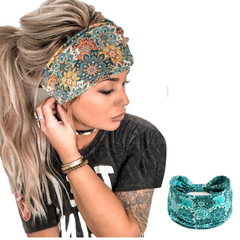 Bohemian Style Non Slip Turban Headbands for Women Elastic Hair Band Accessories