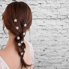 10pcs Exquisite Bling Rhinestone Hair Clips Featuring Elegant Small Flower Accents