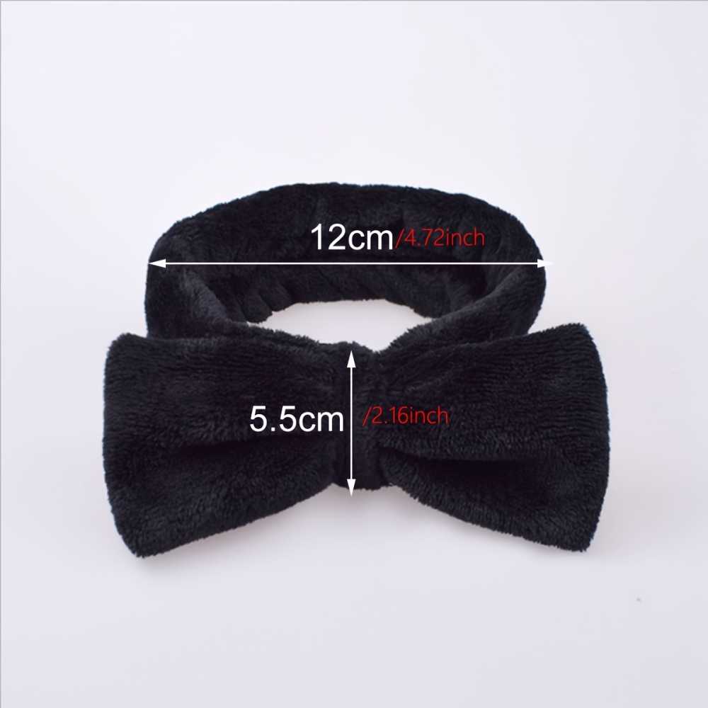 Cute Makeup Headband with Bowknot High Elasticity Coral Fleece Hair Wrap