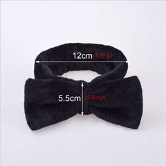 Cute Makeup Headband with Bowknot High Elasticity Coral Fleece Hair Wrap