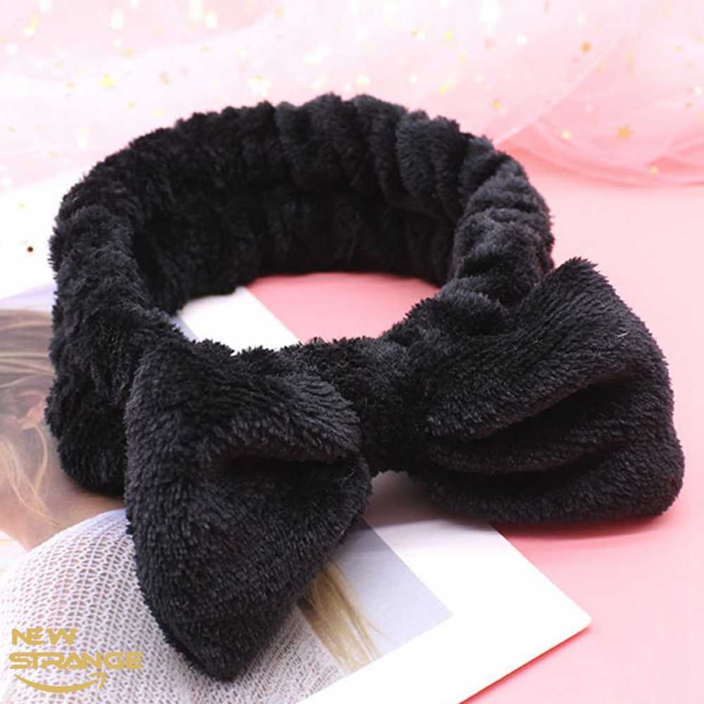 Cute Makeup Headband with Bowknot High Elasticity Coral Fleece Hair Wrap