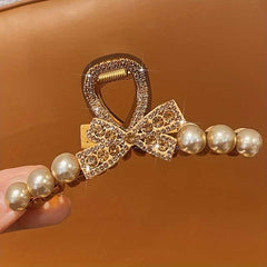 Large Pearl Hair Claw Clip Elegant Vintage Style for Thick Long Hair Women