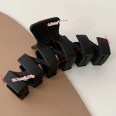 Elegant 3pcs Hair Claw Set Matte Wave Design Black White Coffee Clips