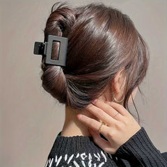 5pcs Matte Black Hair Claw Set Large Non Slip Ponytail Holders for Women