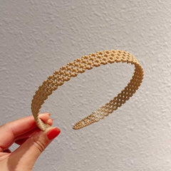 Women's 5 Pcs Colorful Plastic Non Slip Hollow Rubber Hair Band Headband
