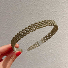 Women's 5 Pcs Colorful Plastic Non Slip Hollow Rubber Hair Band Headband