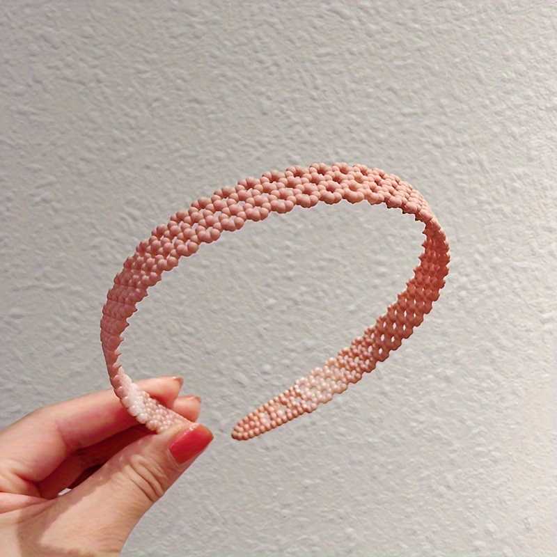 Women's 5 Pcs Colorful Plastic Non Slip Hollow Rubber Hair Band Headband