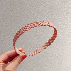 Women's 5 Pcs Colorful Plastic Non Slip Hollow Rubber Hair Band Headband