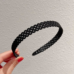 Women's 5 Pcs Colorful Plastic Non Slip Hollow Rubber Hair Band Headband
