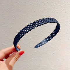 Women's 5 Pcs Colorful Plastic Non Slip Hollow Rubber Hair Band Headband