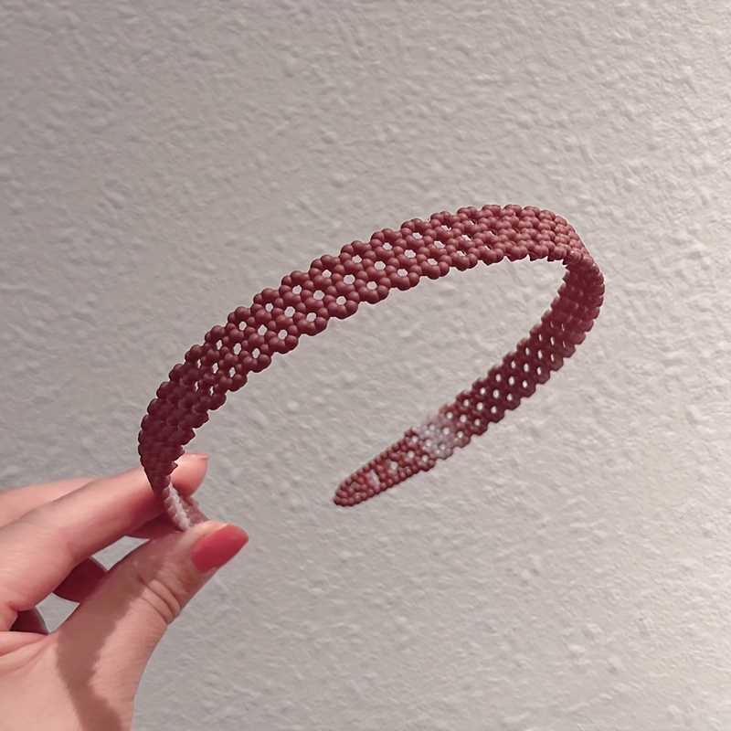 Women's 5 Pcs Colorful Plastic Non Slip Hollow Rubber Hair Band Headband