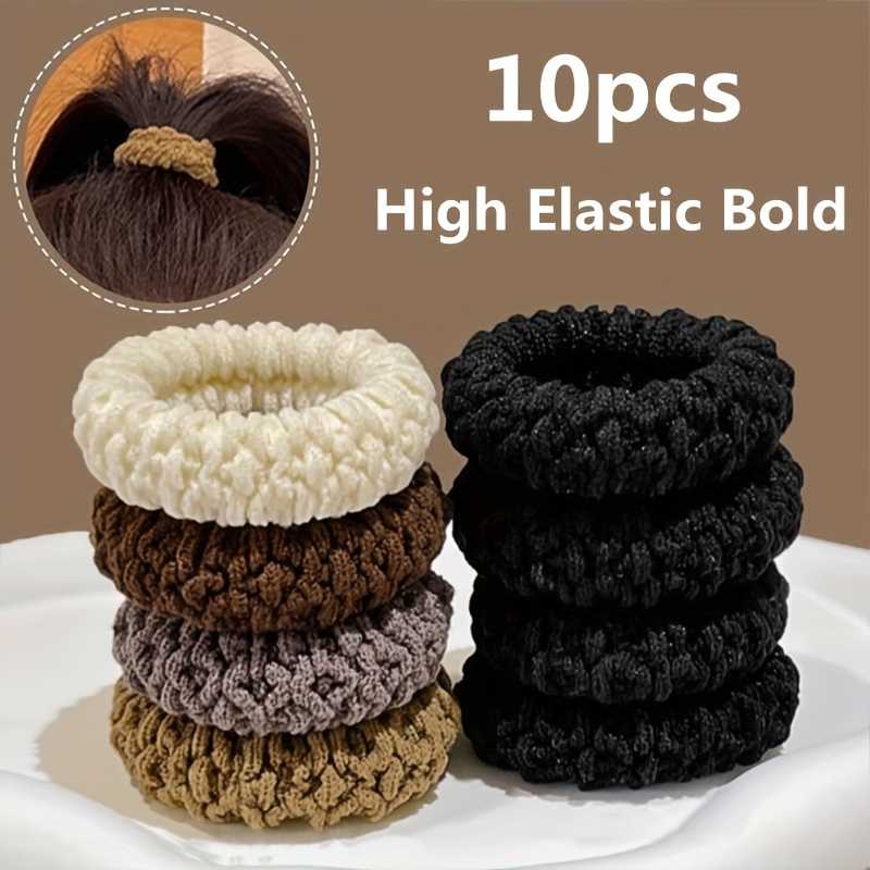10pcs High Elastic Thick Hair Ties Set for Women Soft No Crease Ponytail Bands