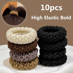10pcs High Elastic Thick Hair Ties Set for Women Soft No Crease Ponytail Bands