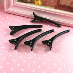 12 Piece Black Frosted Duckbill Hair Clips Vintage Salon Quality Styling Accessories