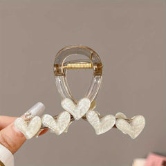 Trendy Love Heart Decorative Hair Claw Clip Large Non Slip for Women