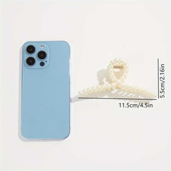 Bohemian Style Faux Pearl Hair Claw for Women Elegant Large Hair Accessory