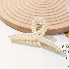 Bohemian Style Faux Pearl Hair Claw for Women Elegant Large Hair Accessory