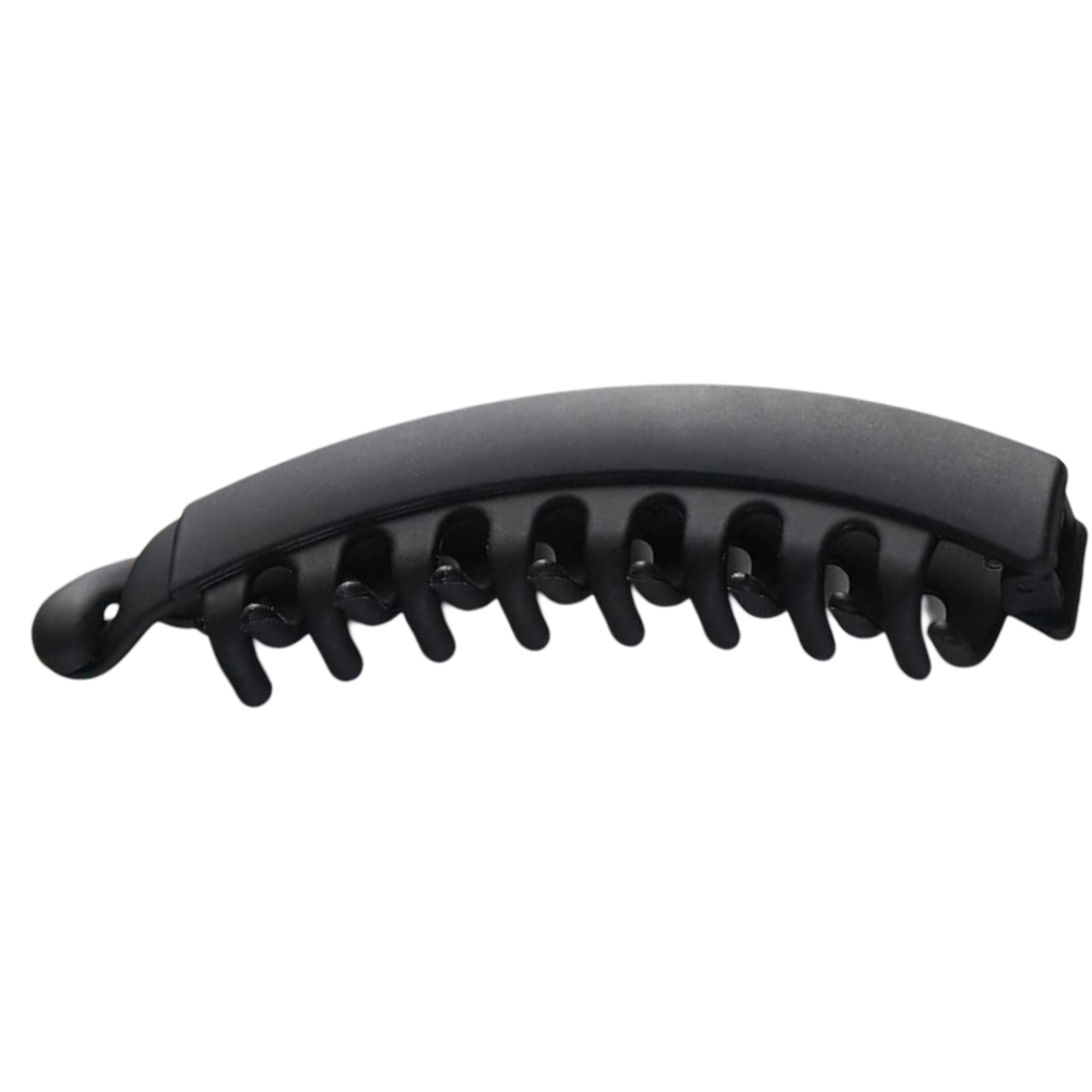 Elegant Frosted Banana Clip Solid Color Curved Ponytail Holder for Women