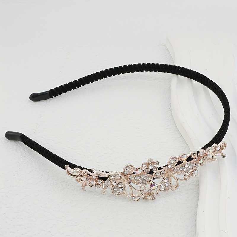 1pc Exquisite Floral And Butterfly Rhinestone Hairband For Women