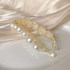 Elegant Faux Pearl Banana Clip Chic Acrylic Hair Accessory for Women