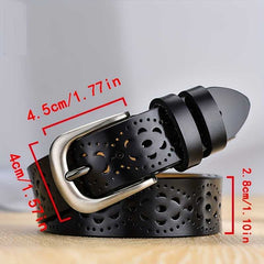 Vintage Hollow Out Punk Belt with Pin Buckle for Women Classic Jeans