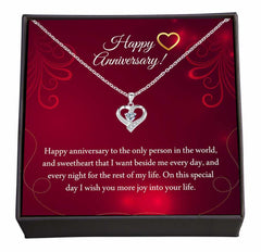 Happy Anniversary to the One I Cherish Most, Thoughtful Jewelry Gift with a Celebratory Message