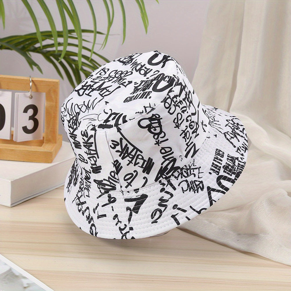 Men's Sun Hat Letter Print Bucket Hat Male Basin Hat