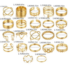 Women's Fashion Frill Plushy Gold Plated Adjustable Rings