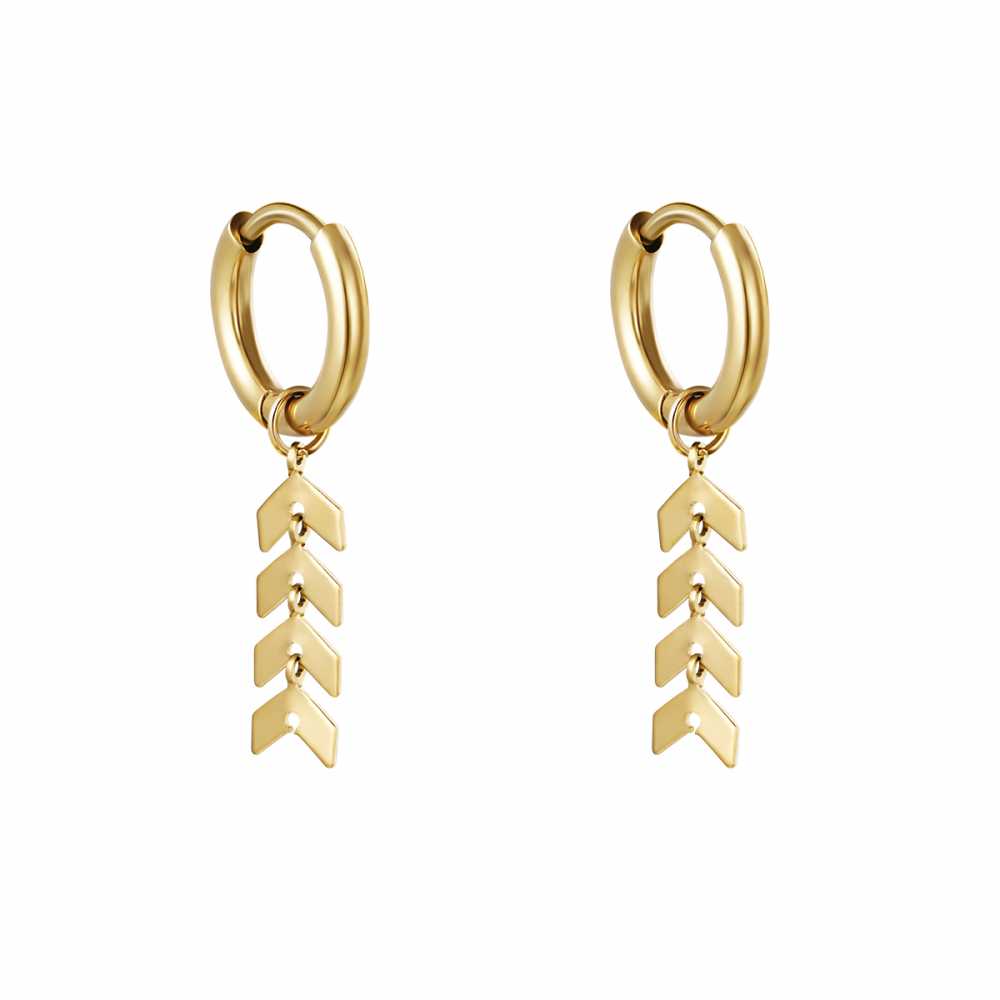 Women's Stainless Steel Drop And Dangle Fishbone Earrings