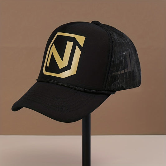 Mens Letter Print Baseball Cap Trucker Hat