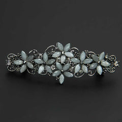 Vintage Elegant Flower Rhinestone Hairpin A Stylish Spring Clip For Ponytails