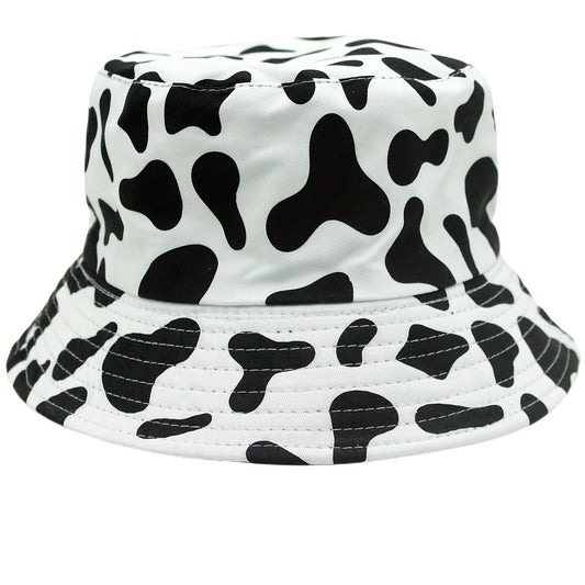 Cow Pattern Print Sunshade Bucket Hat for Men Women