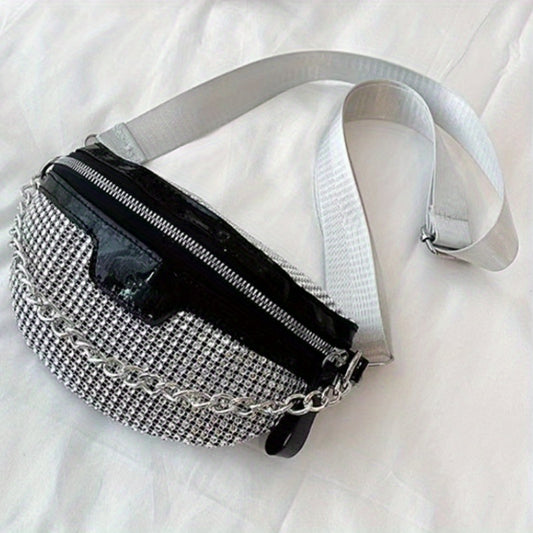 Rhinestone Chest Bag Glitter Crossbody Holographic Waist Purse