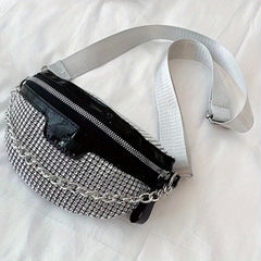 Rhinestone Chest Bag Glitter Crossbody Holographic Waist Purse