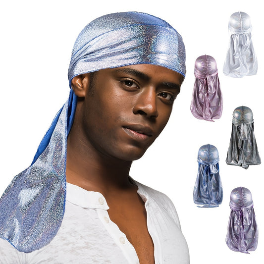 Mens Blocking Pirate Hat Polyester Long Tail Kerchief Durage Street Dress Up