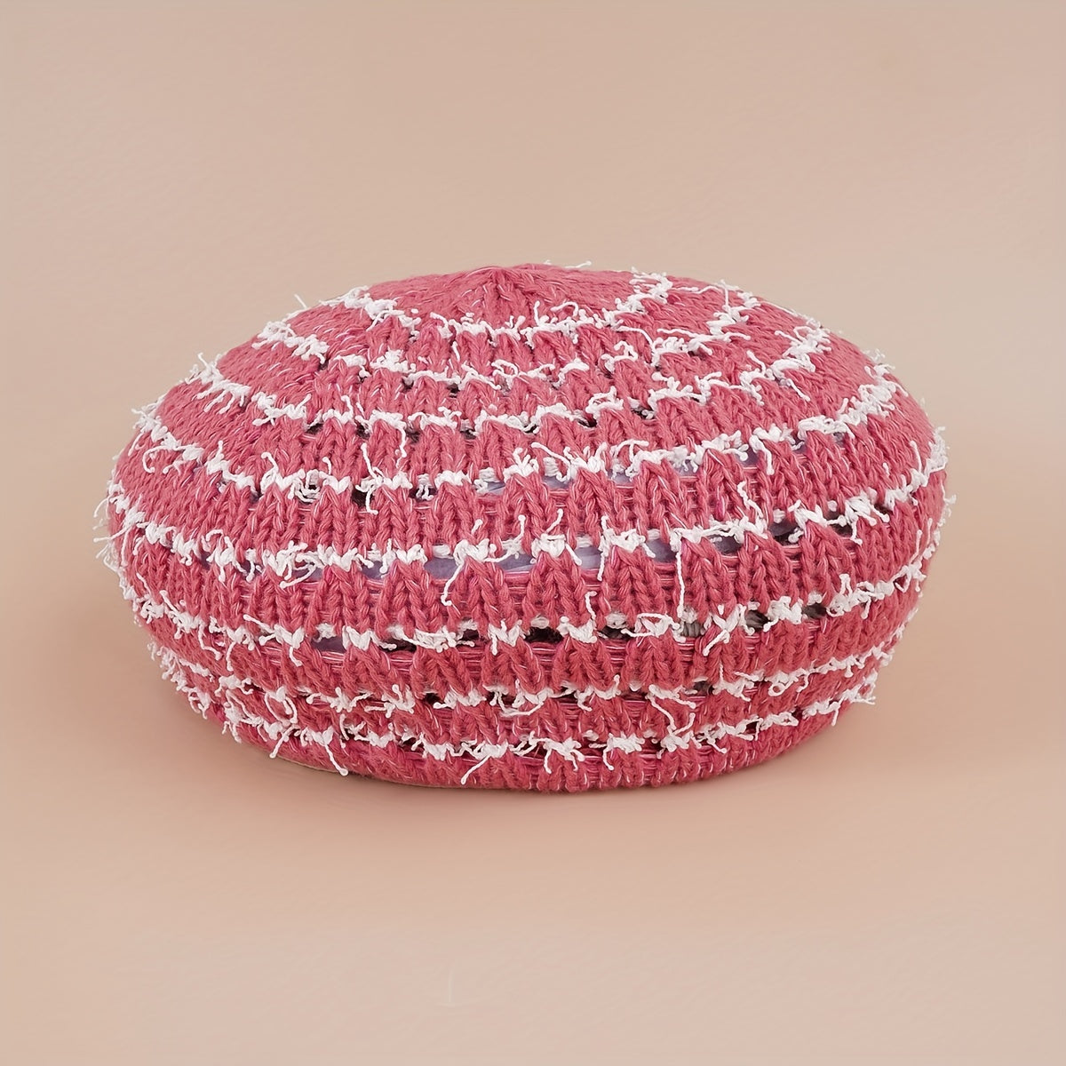 Striped Hollow Beret Hat Summer Breathable All-match Painter Hat