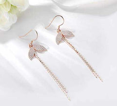 Women's Silver Plated Fishtail Chain Tassel Drop Earrings