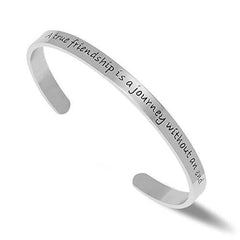 Women's Stainless Steel Engraved Adjustable Cuff Bracelet