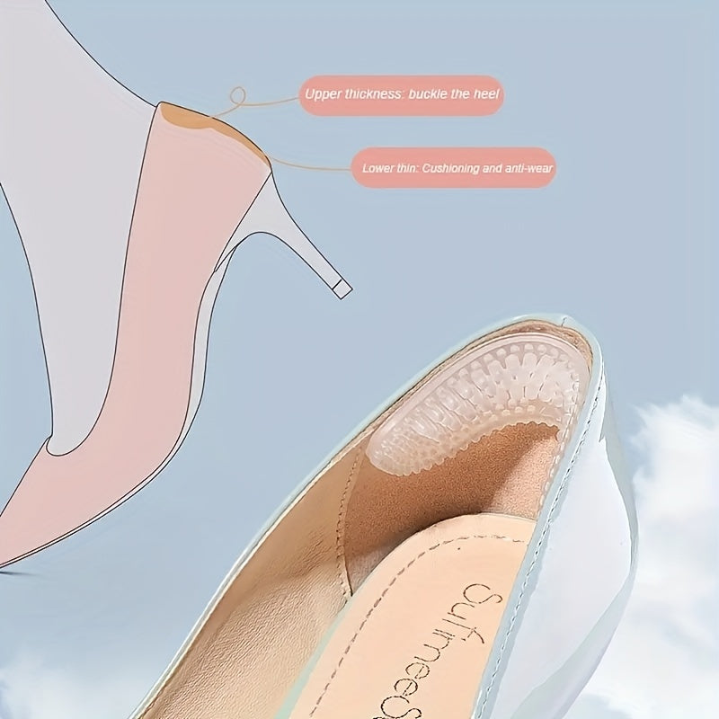 2pcs Silicone Heel Stickers Anti Slip Heel Cushions