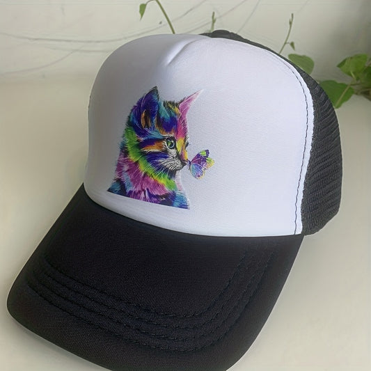 Cat Element Baseball Cap Mesh Cap Sun Hat