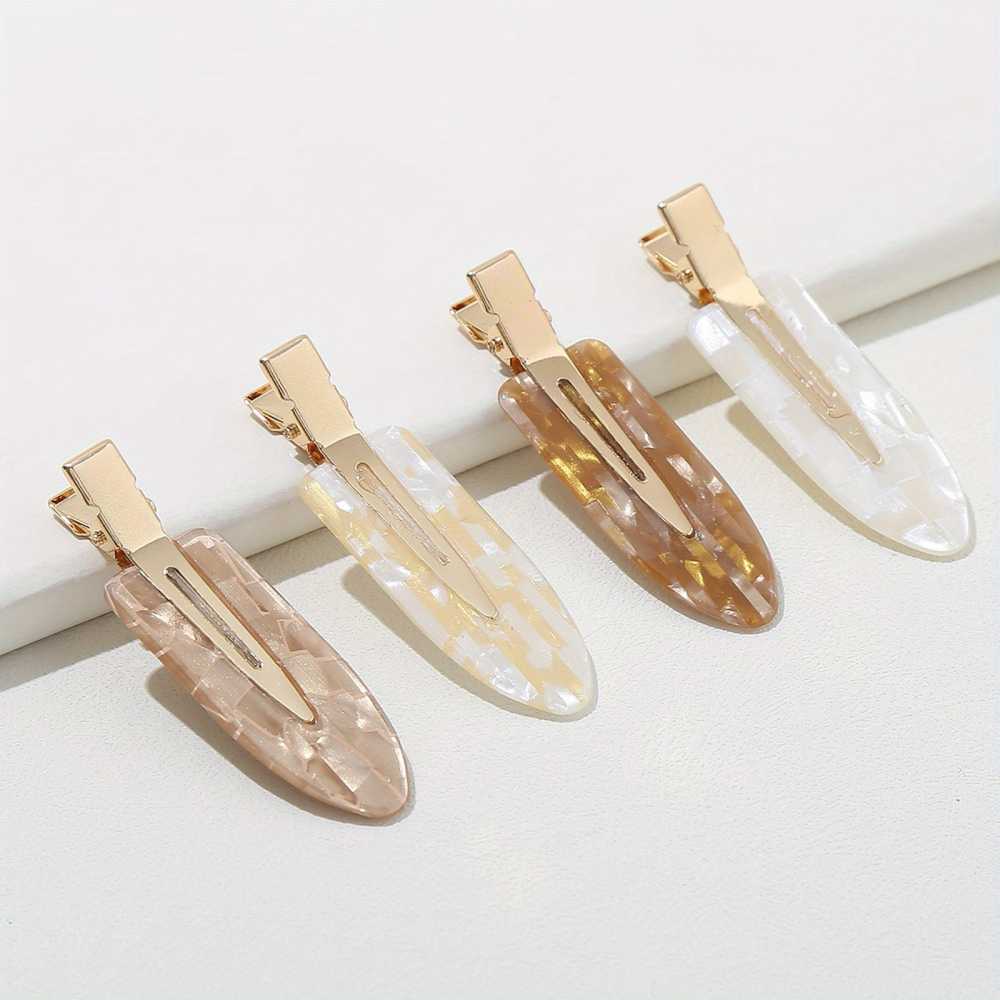 4pcs Simple Mixed Color Side Hair Clips Elegant Ladies Headwear
