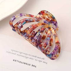 Boho Vintage Mixed Color Hair Claw With A Secure Lantern Shaped Design