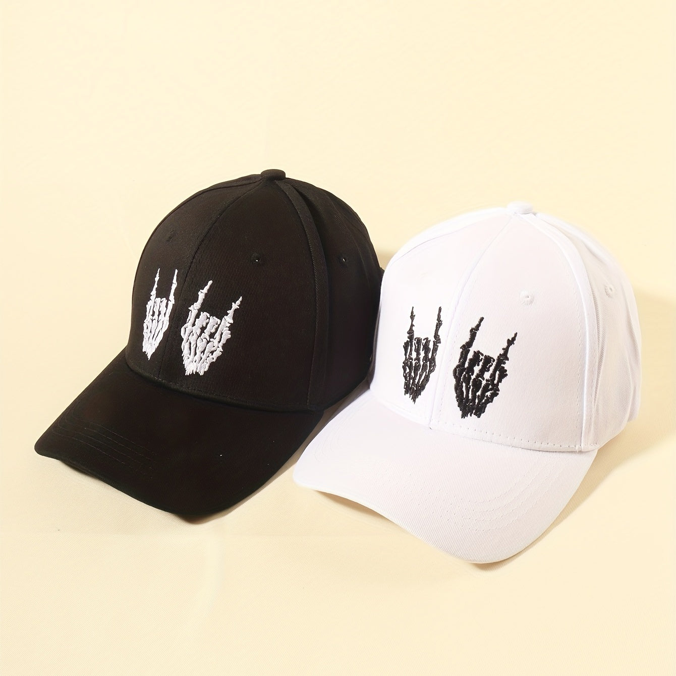 2pcs Hard Top Polyester Baseball Cap for Couple Men Women