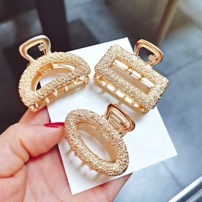 The 5pcs Vintage Hollow Out Hair Grab Clips For Women, non slip ponytail holders
