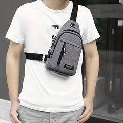 Men's Portable Travel Nylon Chest Bag Casual Sports Shoulder Crossbody Bag