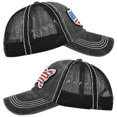 Embroidered American Flag Baseball Cap Duck Tongue Mesh Sunshade Net Cap
