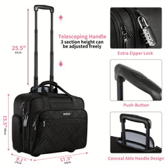 Waterproof Rolling Laptop Bag 43 94 Cm for Men & Women